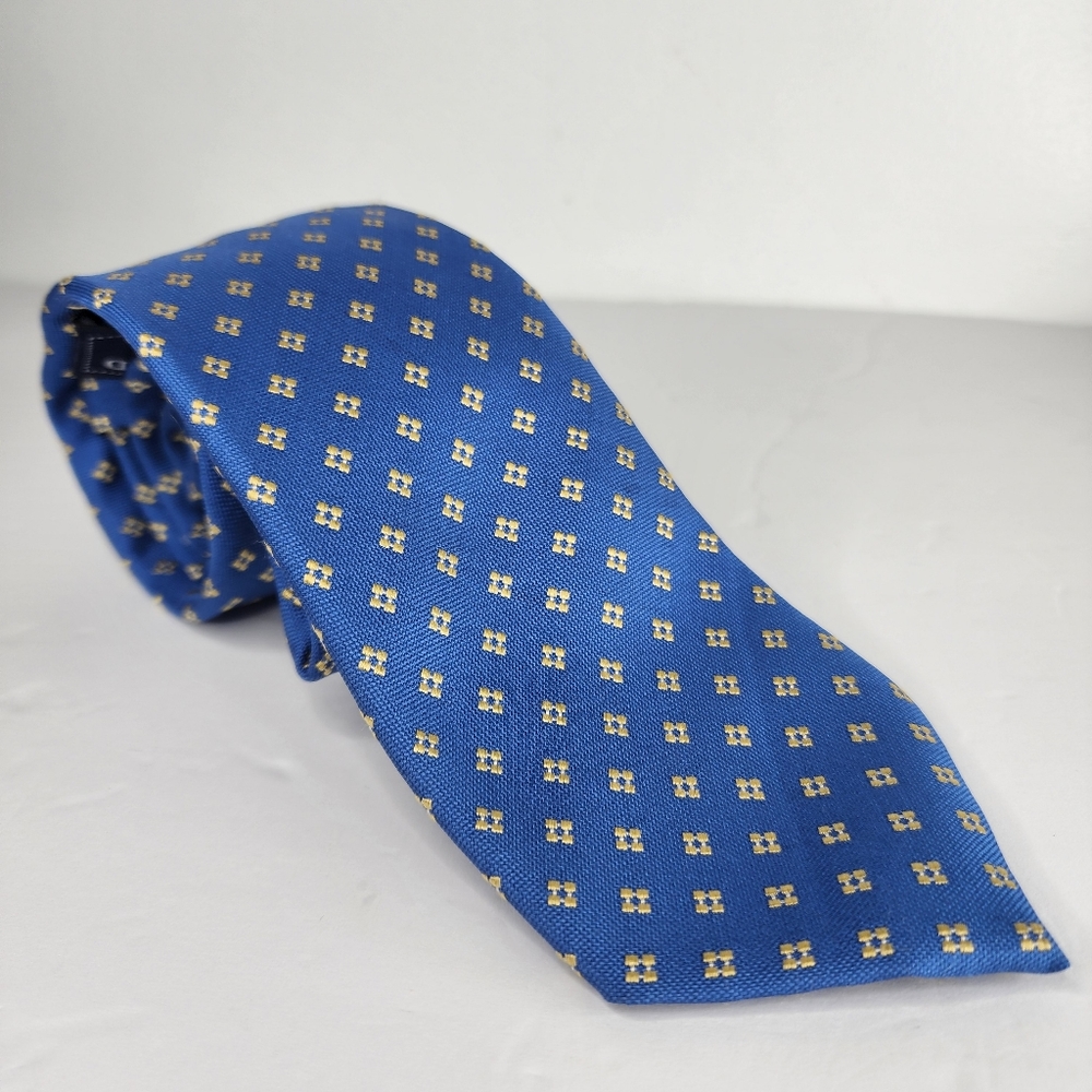 SADDLEBRED Blue & Yellow Tie.